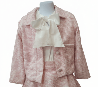Sparkling Pink & White Tweed Jacket by Enchanté - thumbnail 1