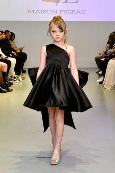 Classic One Shoulder Circle Skirt with Indulgent Bow - thumbnail 1