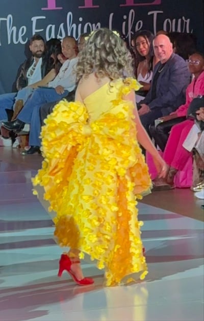 Buttery Yellow 3D Flower Dress - image 2