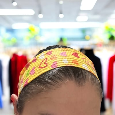 Fabric headband with elastic back adult size - image 3
