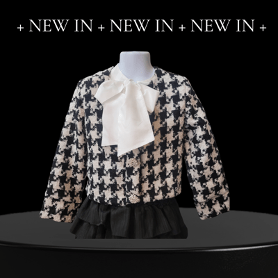 Houndtooth Tweed Jacket with Iconic Silhouette by Enchanté - thumbnail 1